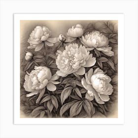 Mass Plantings Of Peonies 15 Art Print