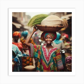 Nigerian Woman With Basket 1 Art Print