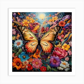 Butterfly In The Garden 3 Art Print