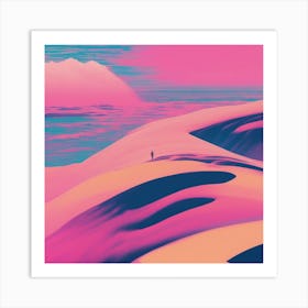 Minimalism Masterpiece, Trace In The Waves To Infinity + Fine Layered Texture + Complementary Cmyk C (49) Art Print