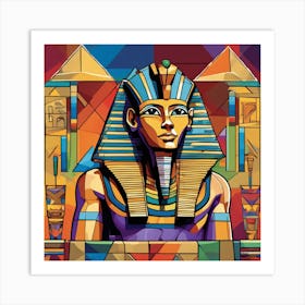 Essence Of Ancient Egypt Cubism Style Art Print