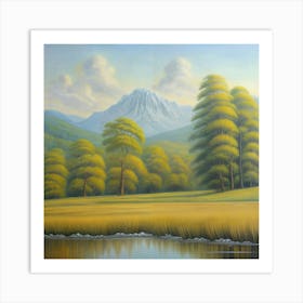 Landscape With Mountains Art Print