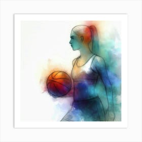 Basketball Player Canvas Art Art Print