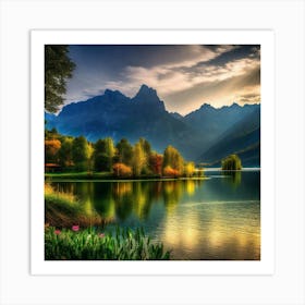 Lake In The Mountains 38 Art Print