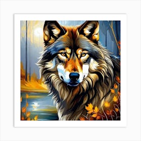 Wolf Painting 5 Art Print