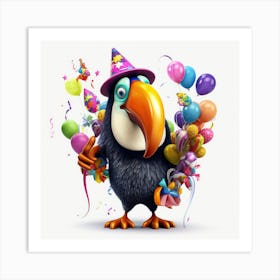 Birthday Toucan Art Print