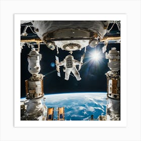 Astronaut In Space Art Print