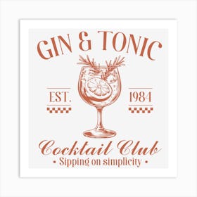 Gin And Tonic Cocktail Club Art Print