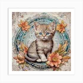 Kitten In A Flower Art Print