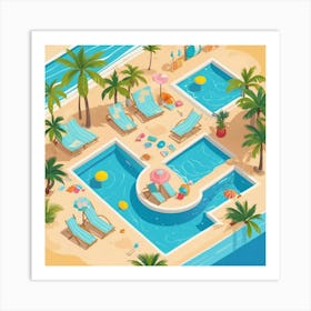 Graphic Design Dreaming Of A Vacation Square Art 2 Art Print