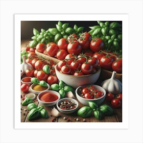 Tomatoes And Spices Art Print