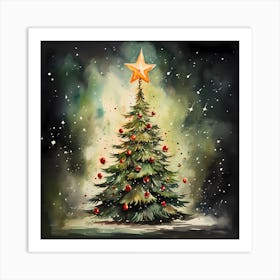 Pastel Pine Time-Traveling Tannenbaum Art Print