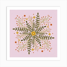 Circular Simple Flowers Art Print