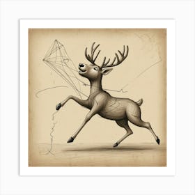 Deer With A Net Art Print