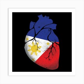 Philippines Heart Flag Art Print