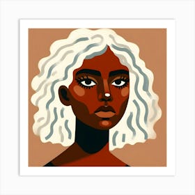 Black Woman With White Hair Portrait Art Print