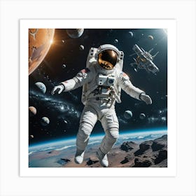 Astronaut In Space 1 Art Print