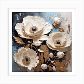 Large white poppy flower 3 Art Print