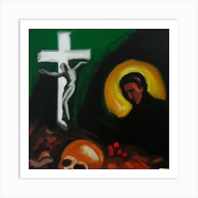 Impressionist Oil Painting, Good and Evil Art Print