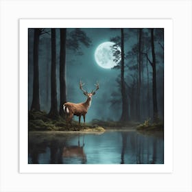 Deer In The Forest Art Print