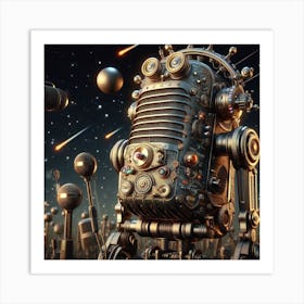 Robot, digital art Art Print