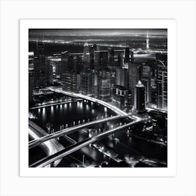 Cityscape At Night 1 Art Print