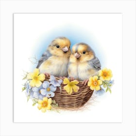 Birds In A Basket Art Print