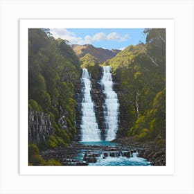 Twin Waterfall Art Print