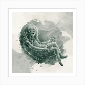 Girl In The Water Art Print