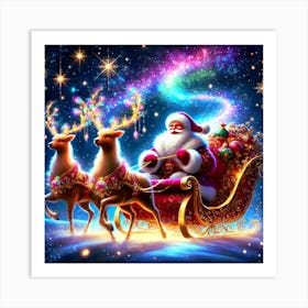 Santa's Magical Sleigh Art Print