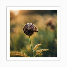 Snail In The Field 1 Art Print