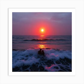 Sunset On The Beach Art Print