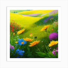 Flowers In The Meadow Art Print