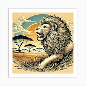 Tattoo Lion 2 Art Print