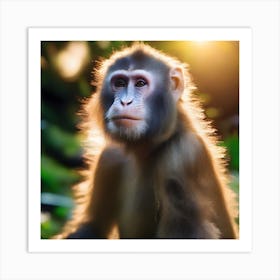 Monkey In The Sun Art Print