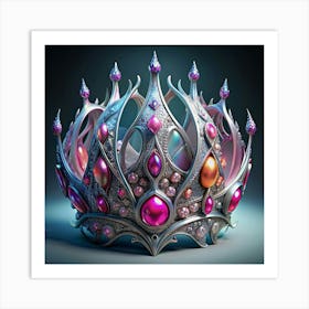 A Fantasy Crown With Ornate Design And Gems Art Print