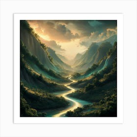 River In The Mountains 16 Art Print