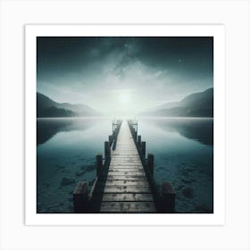 Pier At Night Art Print