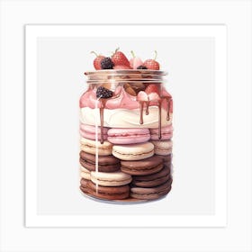 Jar Of Macarons Art Print