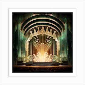 Glamorous Art Deco theater Art Print