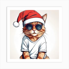 Christmas Cat Art Print