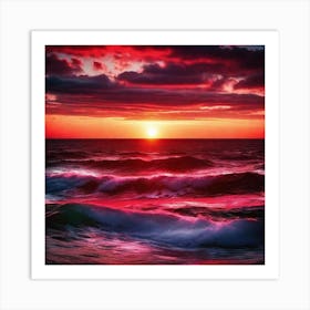 Sunset Over The Ocean 202 Art Print