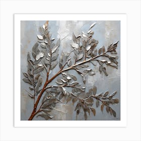 Silver eucalyptus branch 3 Art Print