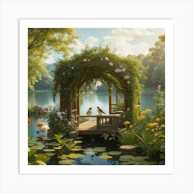 Pond With Lily Pads Art Print