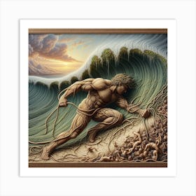 Man On A Wave Art Print