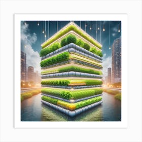 Futuristic Green Building Art Print