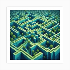 3d Maze 1 Art Print