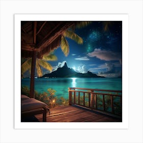 Night In Bora Bora Art Print