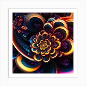 Abstract Flower Art Print