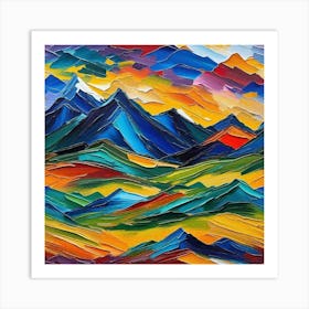 Abstract Mountain Landscape Painting 1 Art Print